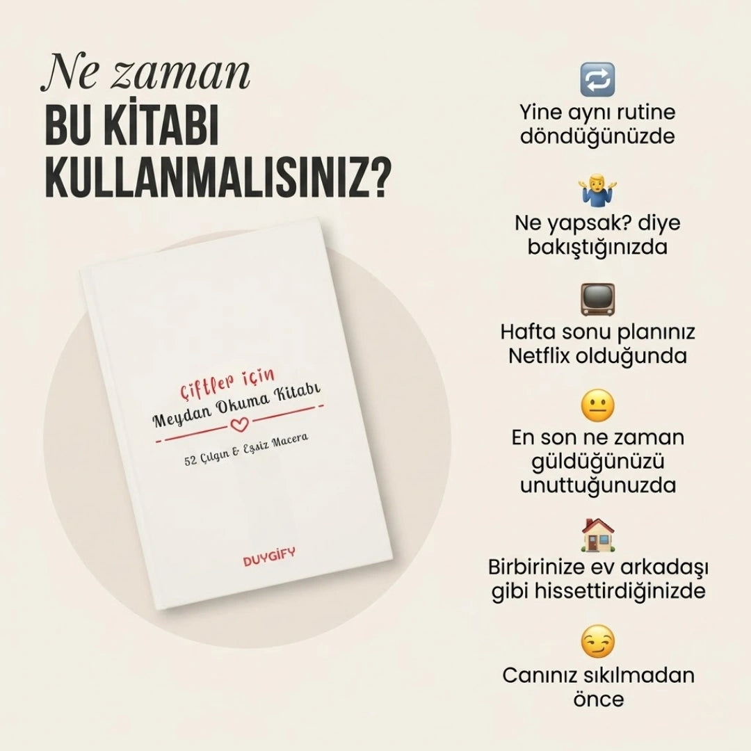 Duygify™ Çiftler için Meydan Okuma Kitabı - Rutini Kıran 52 Meydan Okuma